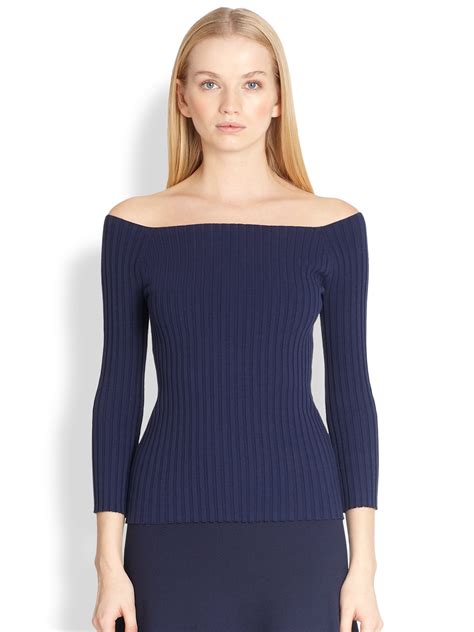 michael kors ribbed off the shoulder sweater|michael kors sweater women's.